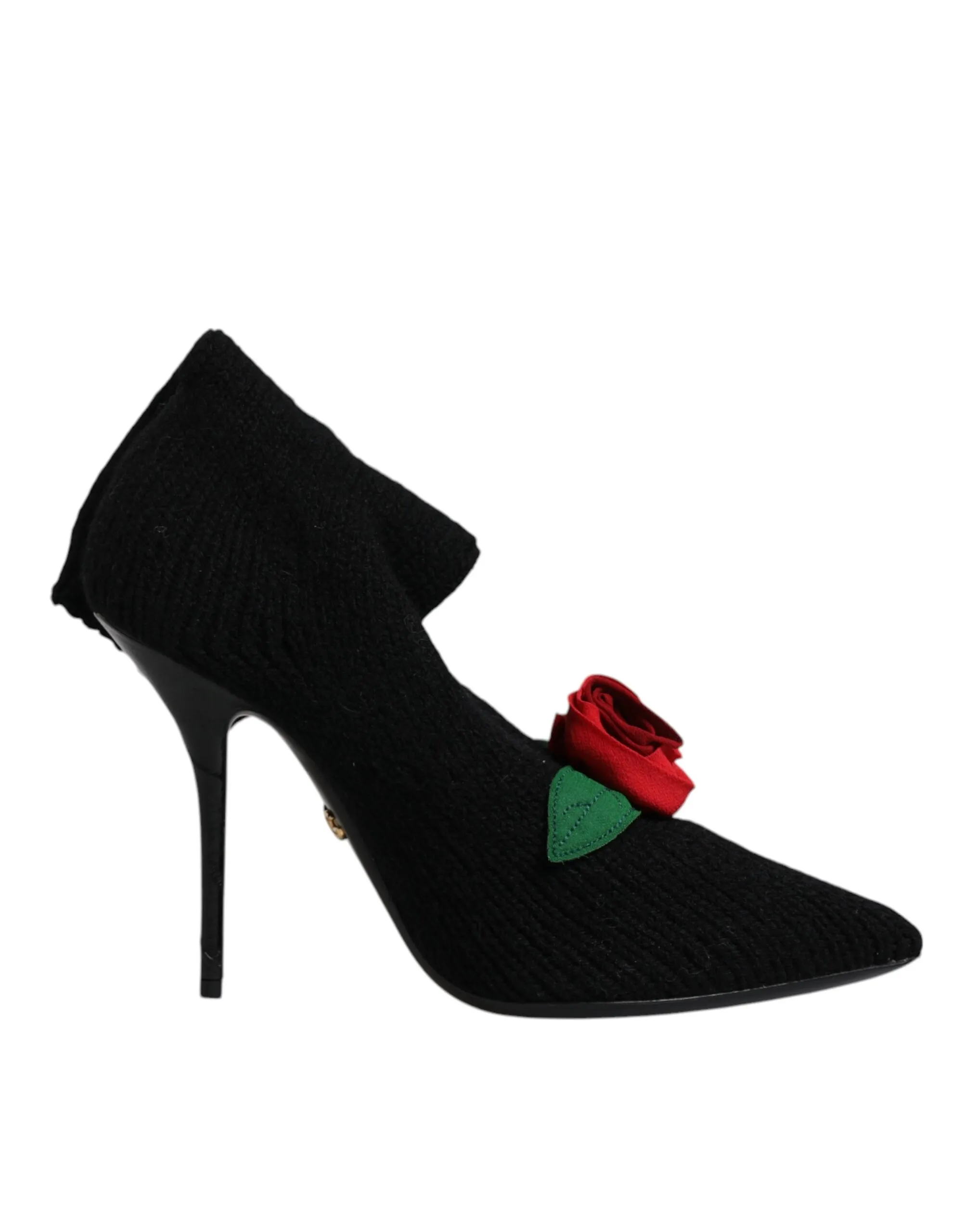Dolce & Gabbana Women's Black Stiletto Heels Mid Calf Boots Shoes