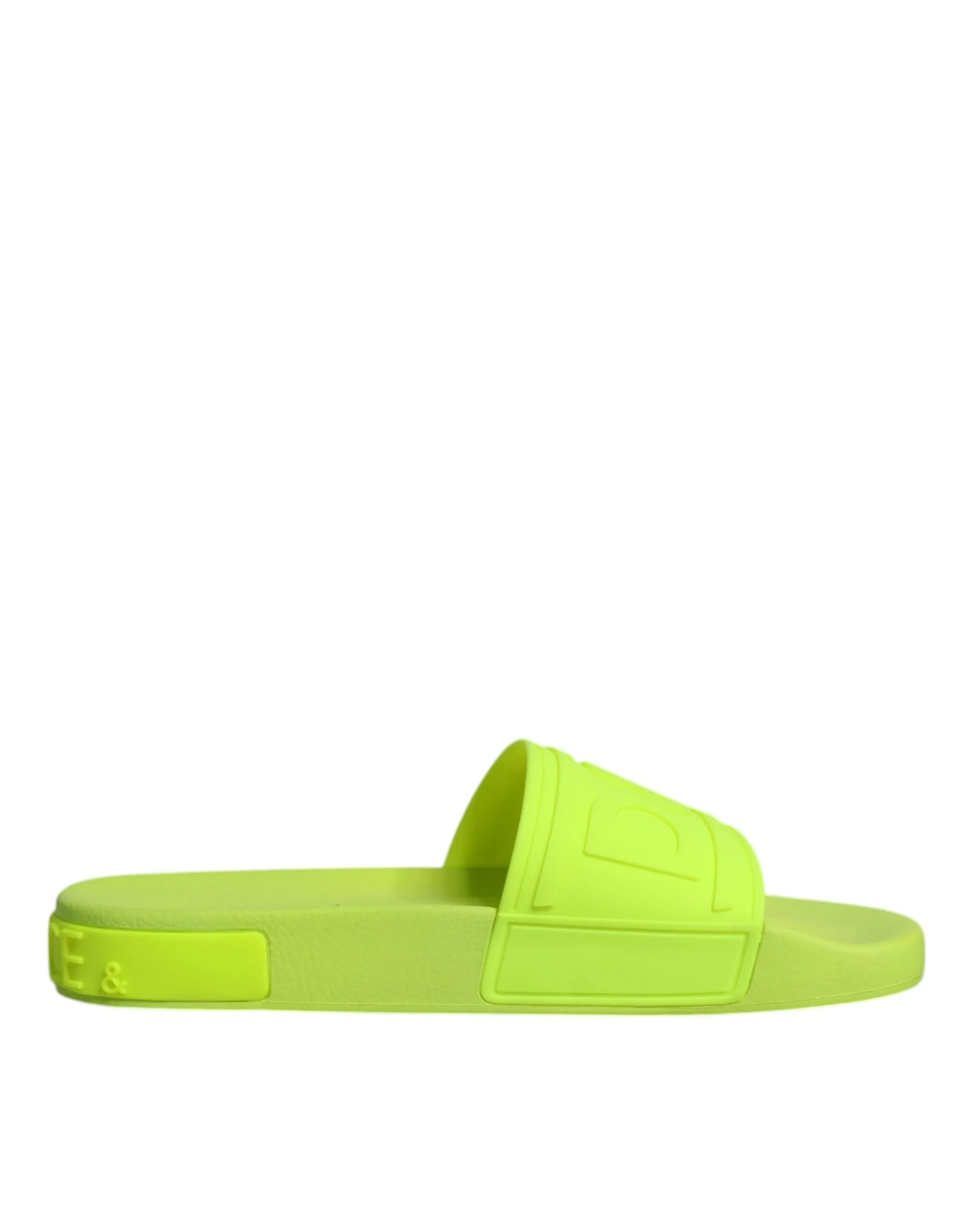 Dolce & Gabbana Women's Green Rubber Slides Sandals Beachwear Shoes