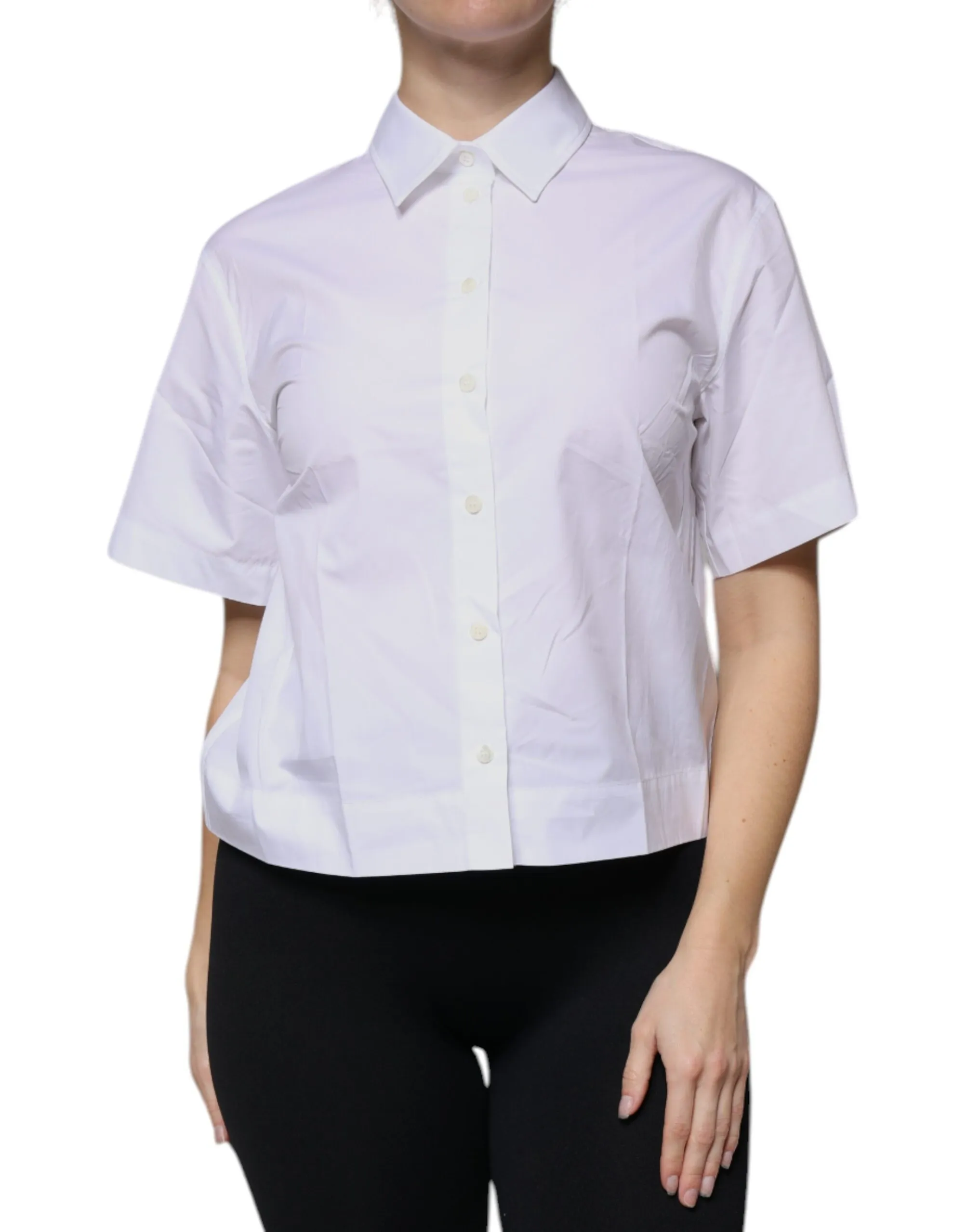 Dolce & Gabbana Women's White Collared Short Sleeve Polo Shirt Top