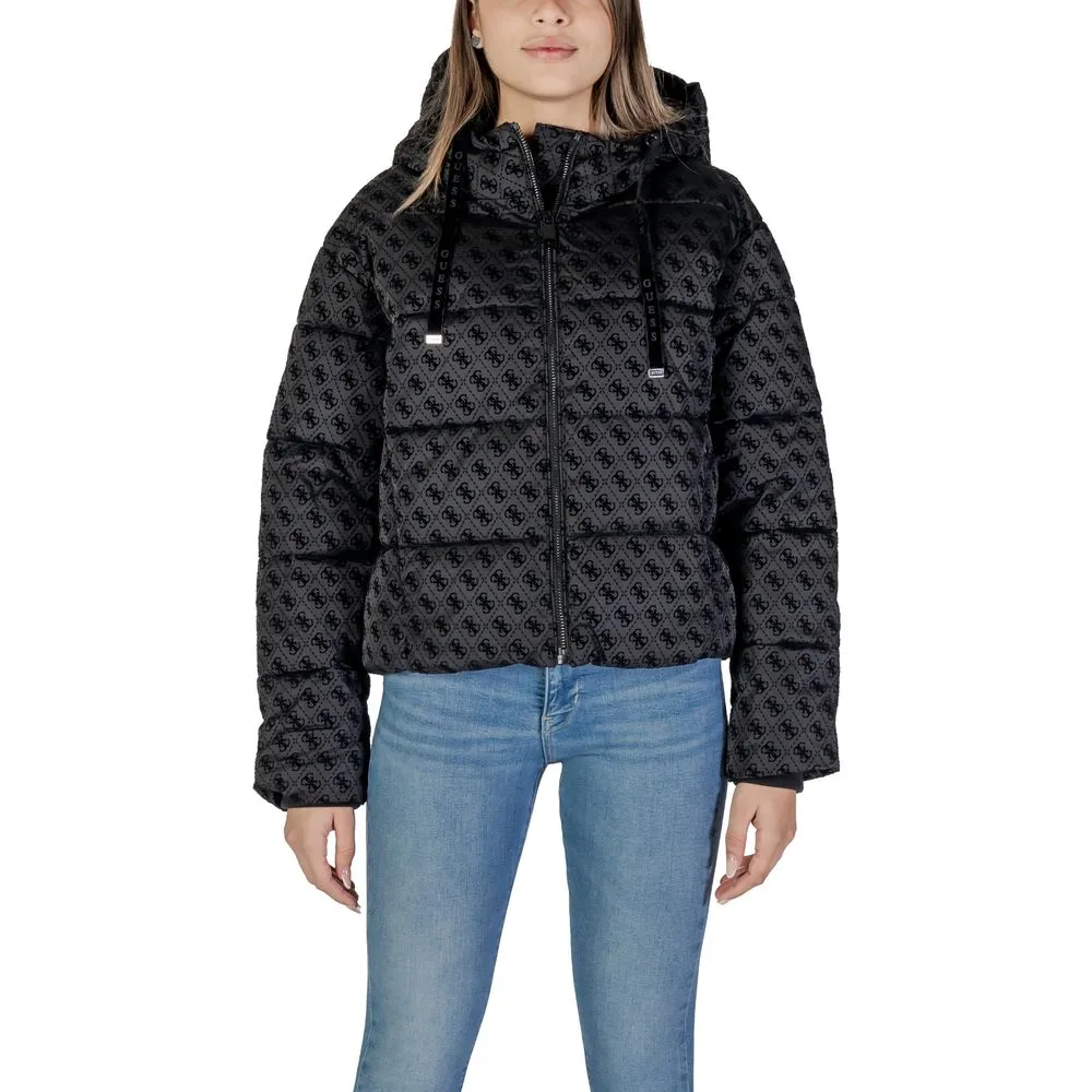 Guess Women's Black Polyester Jackets & Coat