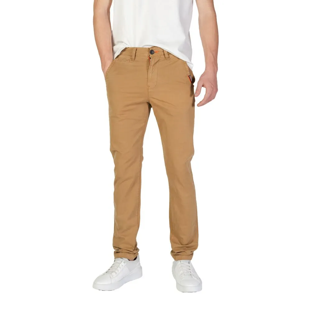 Superdry Men's Beige Cotton Jeans & Pant