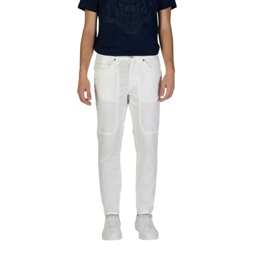 Jeckerson Men's White Cotton Jeans & Pant