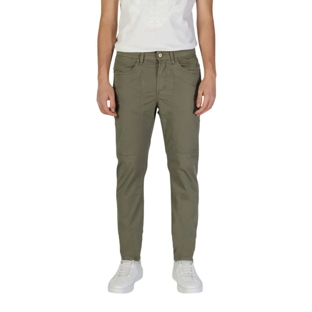Jeckerson Men's Green Cotton Jeans & Pant