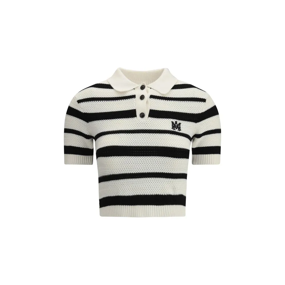 Amiri Women's Cropped Striped Polo