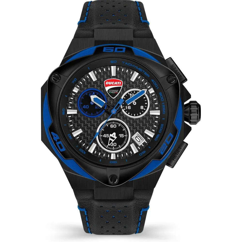 Ducati Men's Black Leather Watch