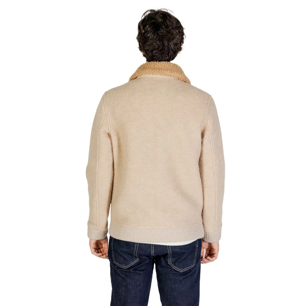 Hydra Clothing Men's Beige Polyester Jacket