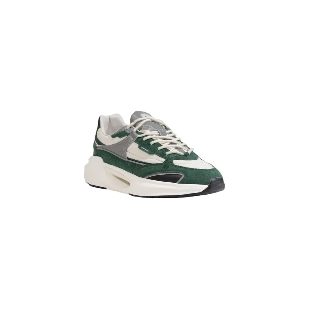 D.A.T.E Men's Green Leather Sneaker