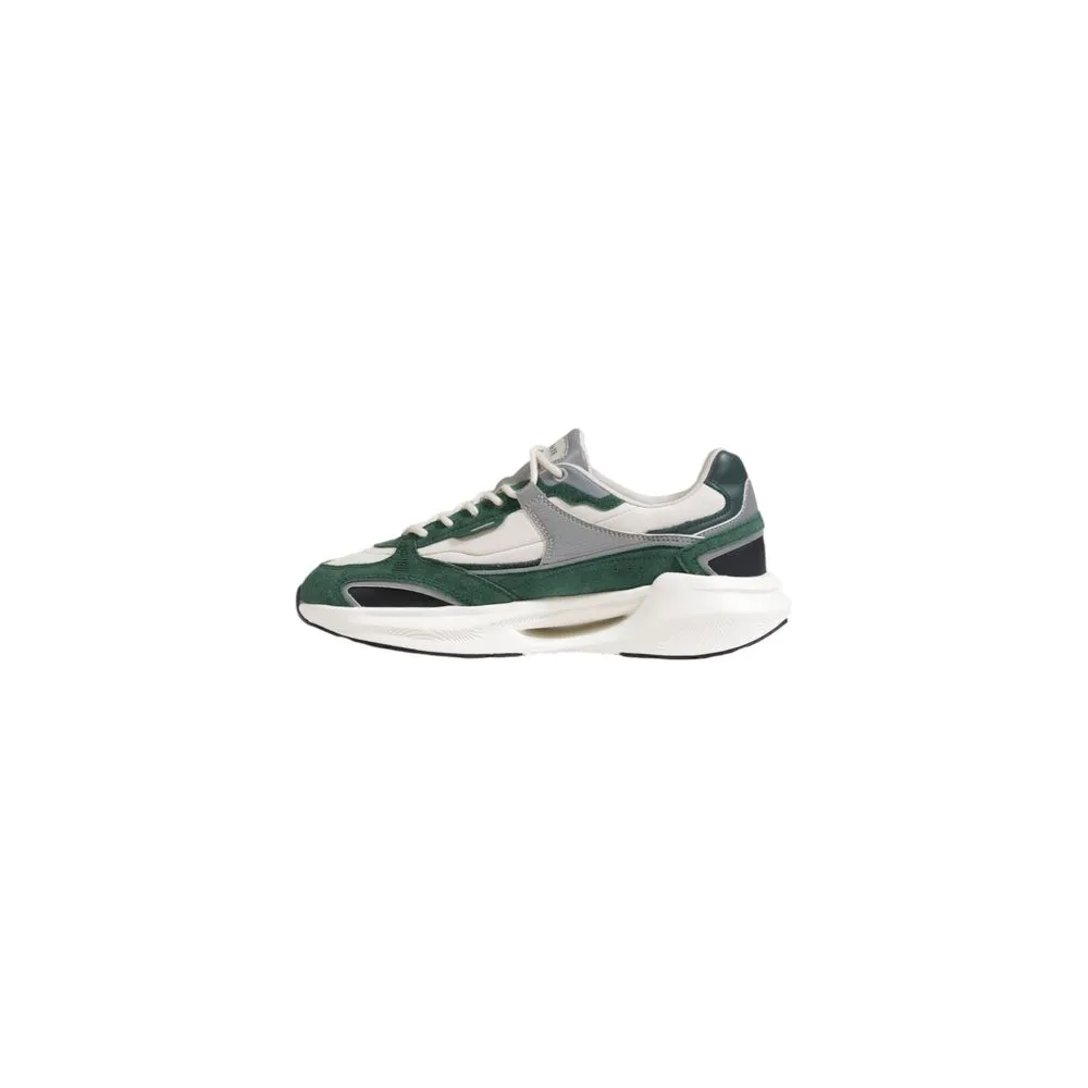 D.A.T.E Men's Green Leather Sneaker