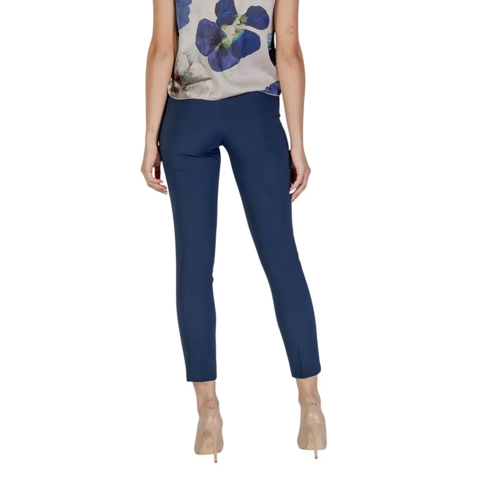 Rinascimento Women's Blue Polyester Jeans & Pant