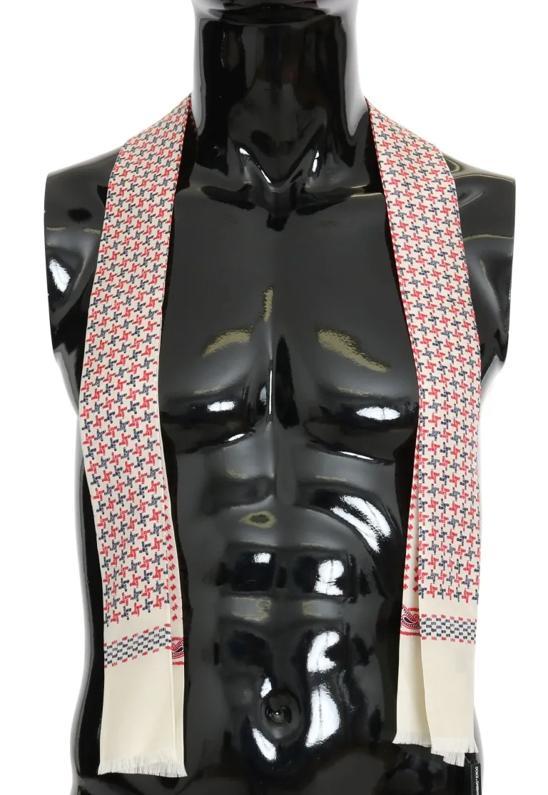 Dolce & Gabbana Men's Elegant Silk Fantasy Tie Scarf Wrap