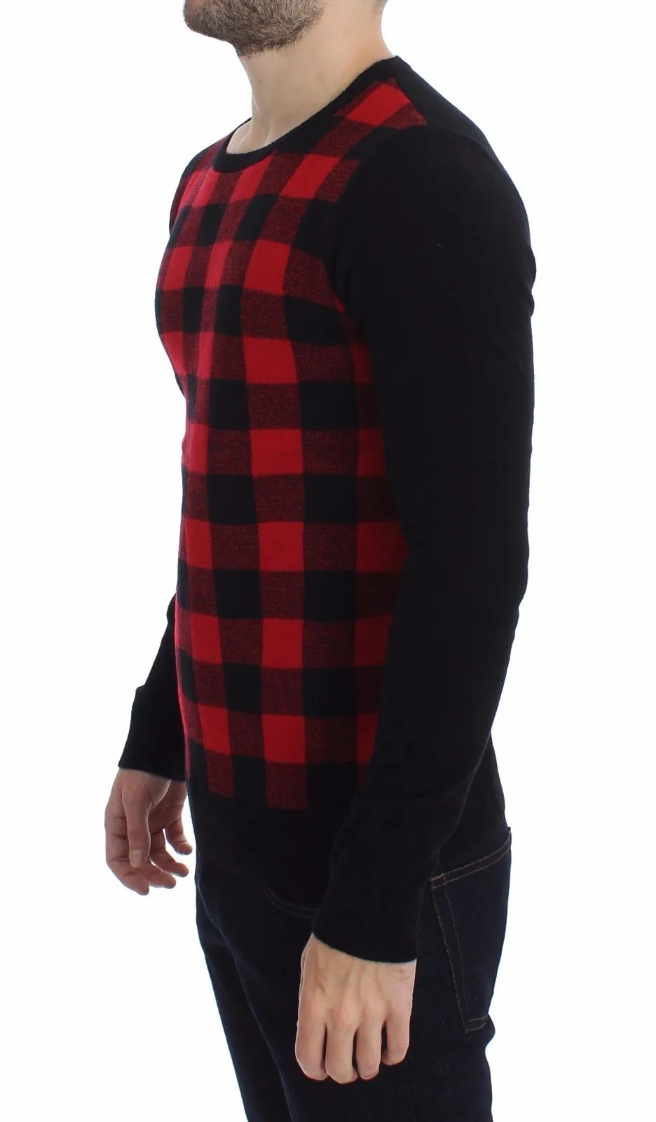Costume National Men's Checkered Wool Crewneck Pullover Sweater