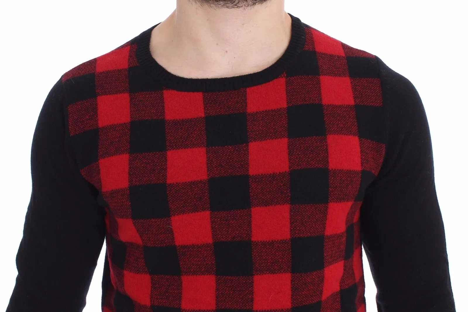 Costume National Men's Checkered Wool Crewneck Pullover Sweater
