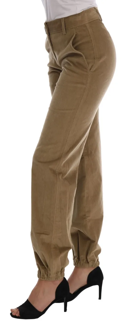 Ermanno Scervino Women's Chic Beige Casual Pants for Sophisticated Style