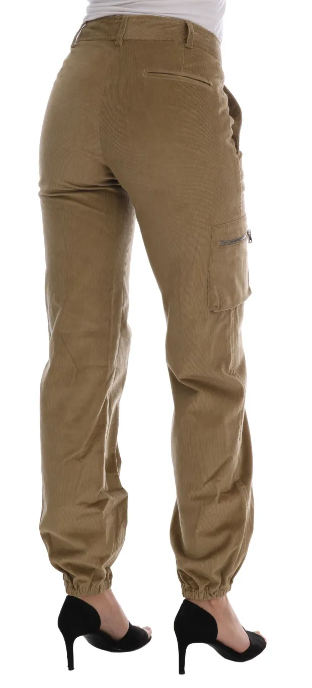 Ermanno Scervino Women's Chic Beige Casual Pants for Sophisticated Style