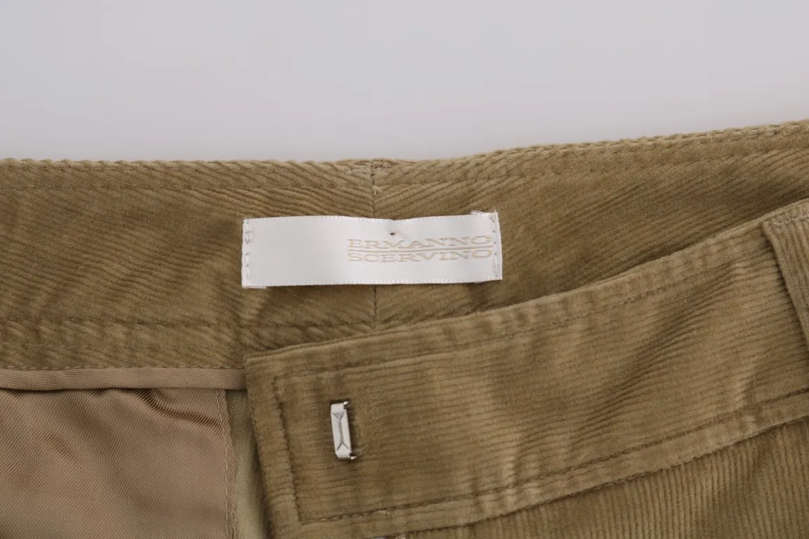 Ermanno Scervino Women's Chic Beige Casual Pants for Sophisticated Style