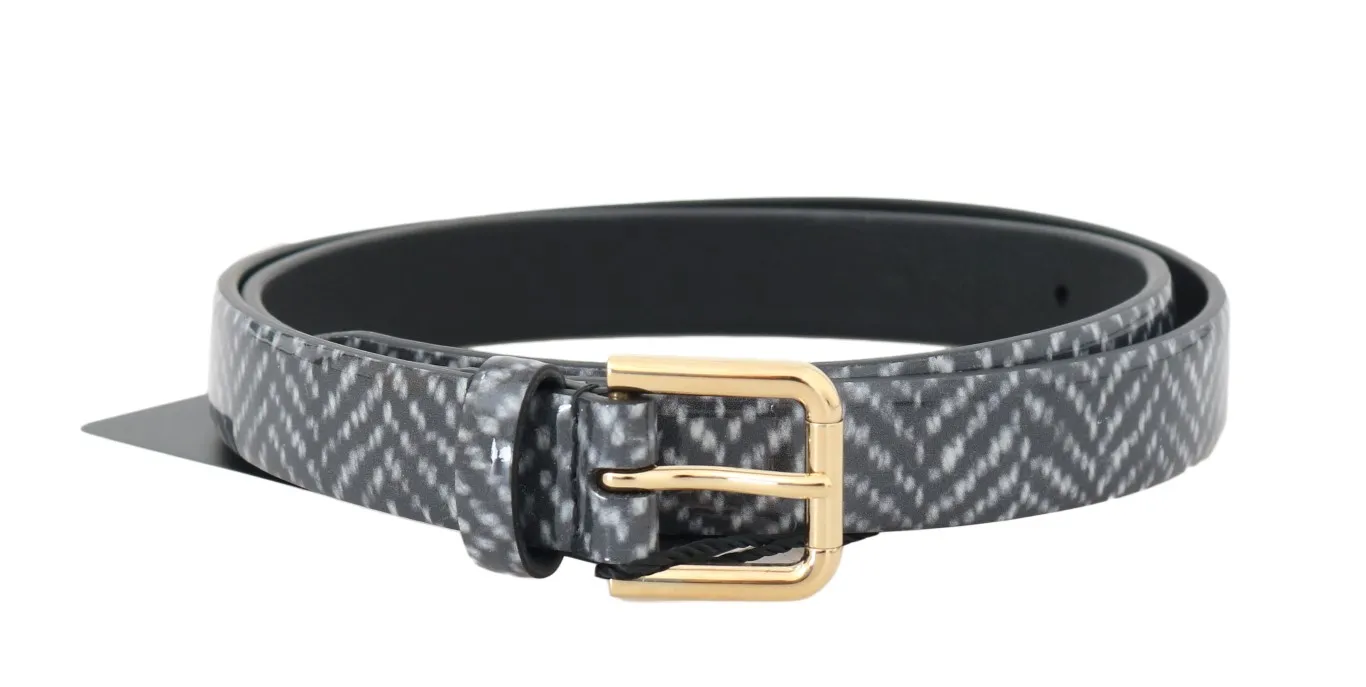 Dolce & Gabbana Women's Elegant Chevron Leather Waist Belt