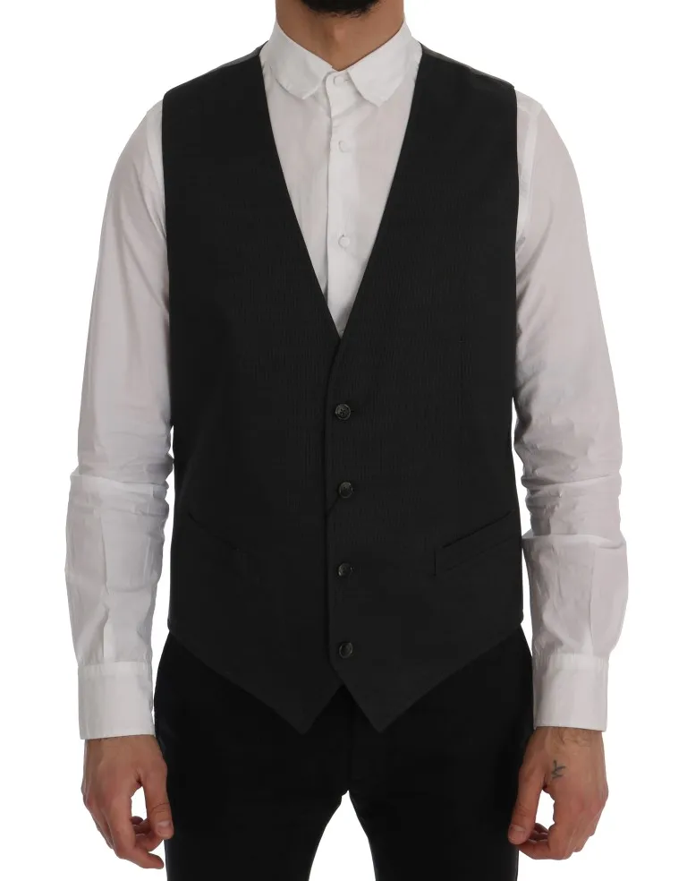 Dolce & Gabbana Men's Elegant Gray Waistcoat Vest