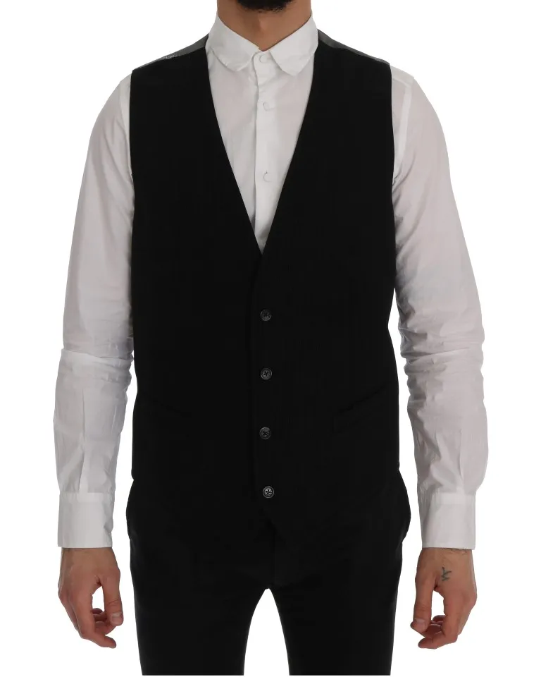 Dolce & Gabbana Men's Elegant Striped Waistcoat Vest