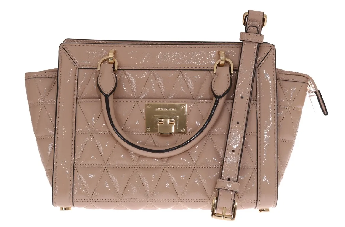Michael Kors Women's Chic Beige Leather Shoulder Bag - VIVIANNE