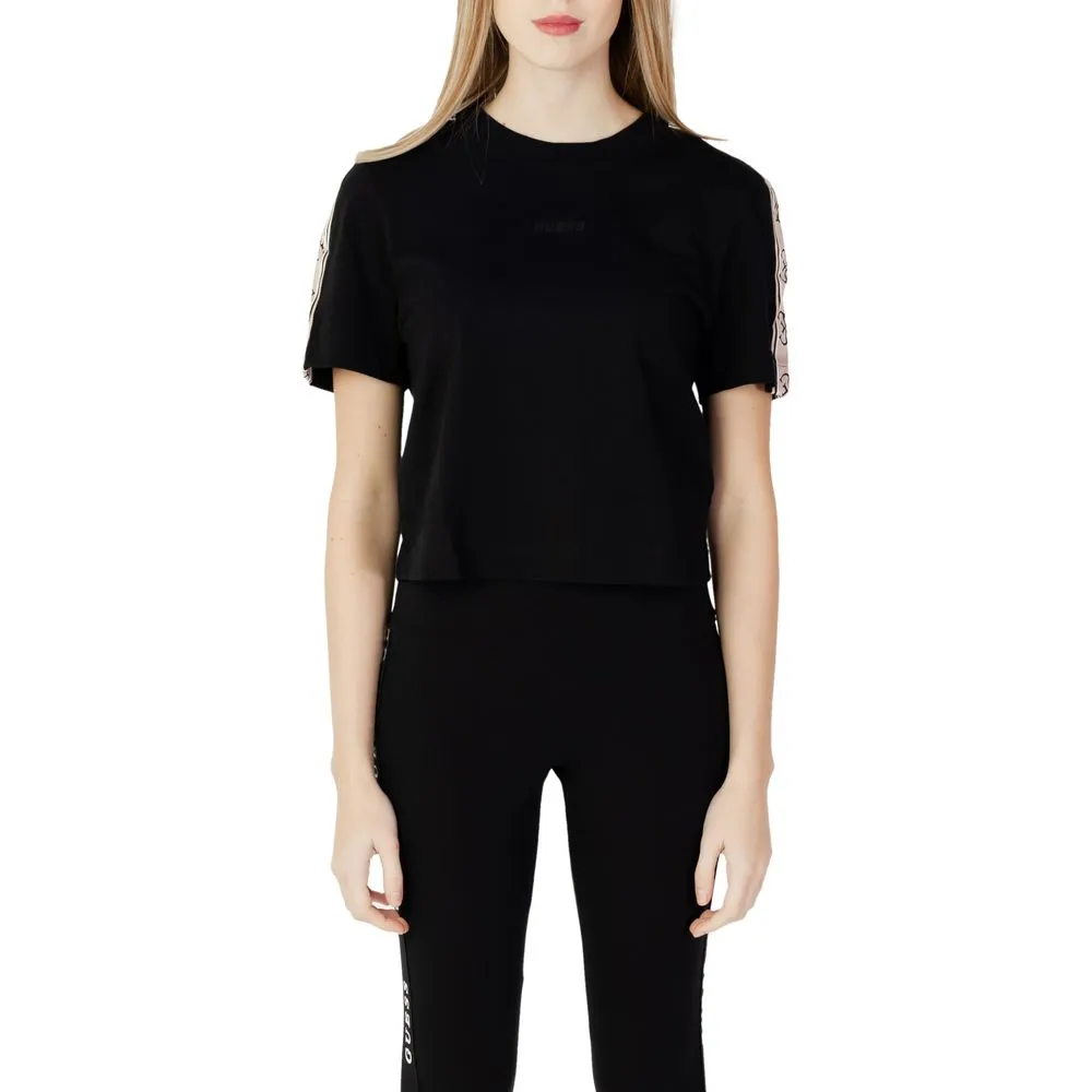 Guess Active Women's Black Cotton Tops & T-Shirt