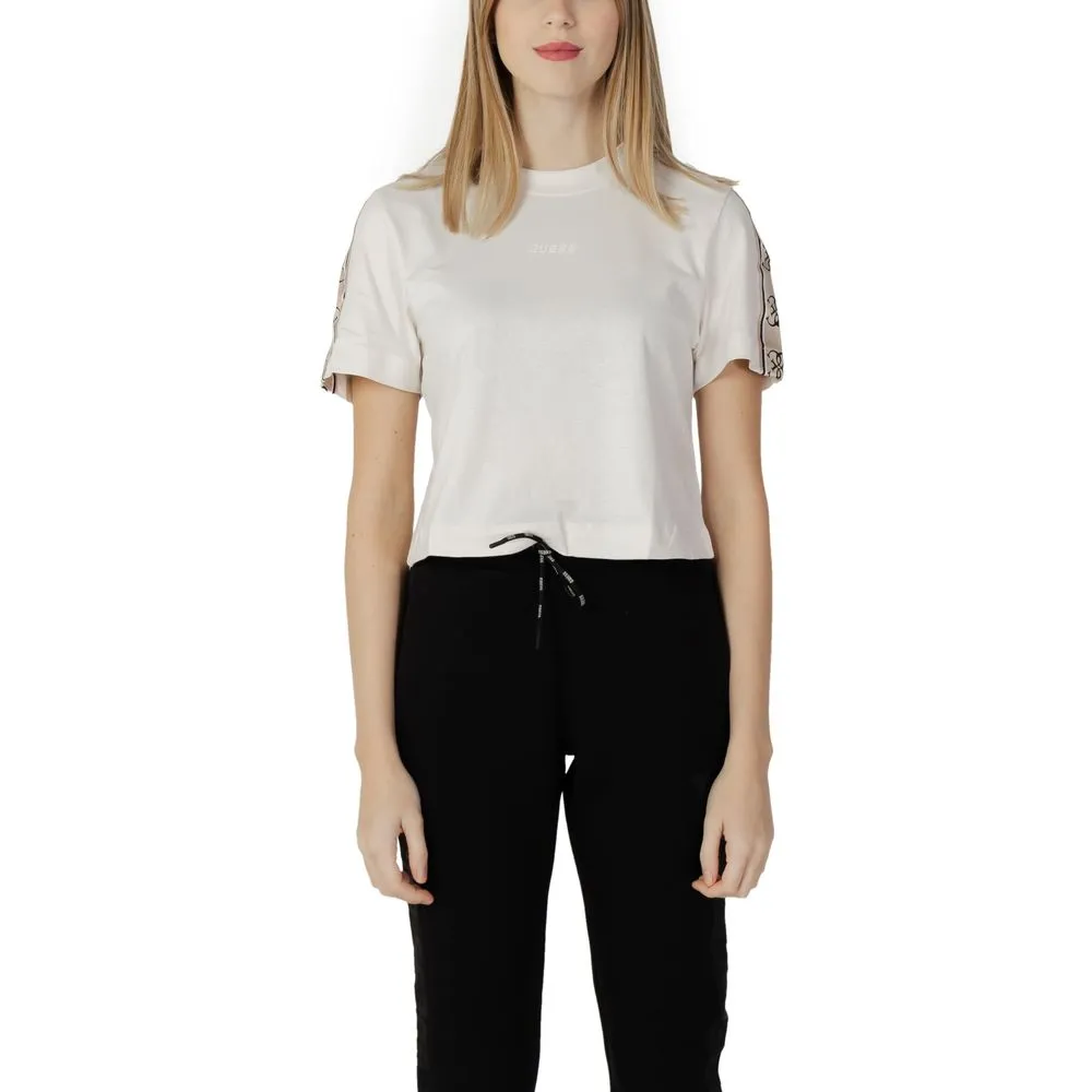 Guess Active Women's Cream Cotton Tops & T-Shirt
