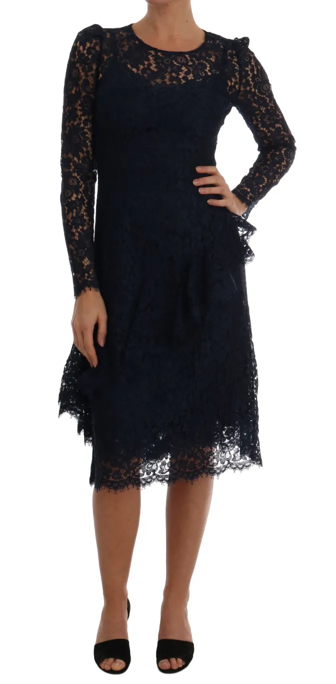 Dolce & Gabbana Women's Elegant Floral Lace A-Line Dress