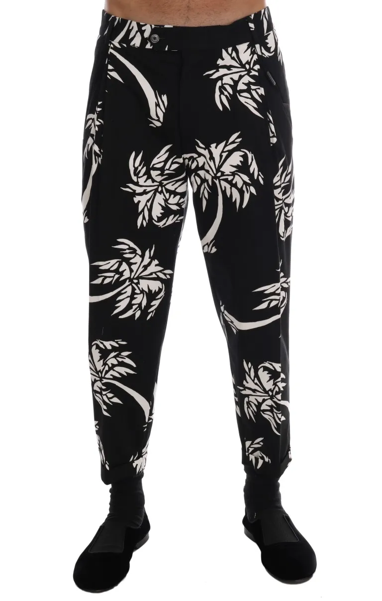 Dolce & Gabbana Men's Elegant Tree Print Ankle Trousers