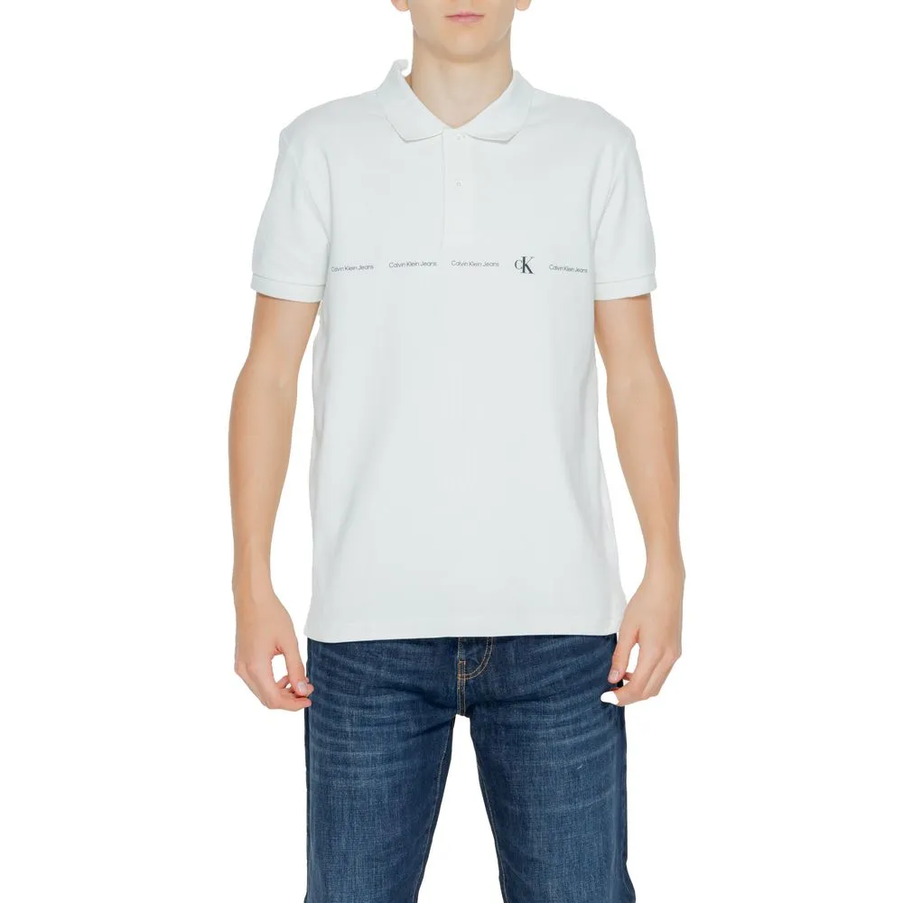 Calvin Klein Jeans Men's Green Cotton Polo Shirt