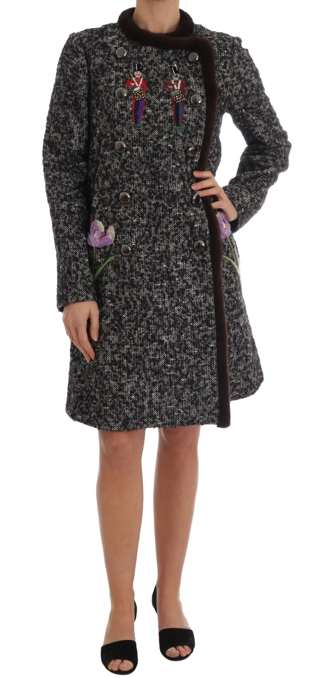 Dolce & Gabbana Women's Enchanted Zigzag Crystal & Fur Coat Jacket