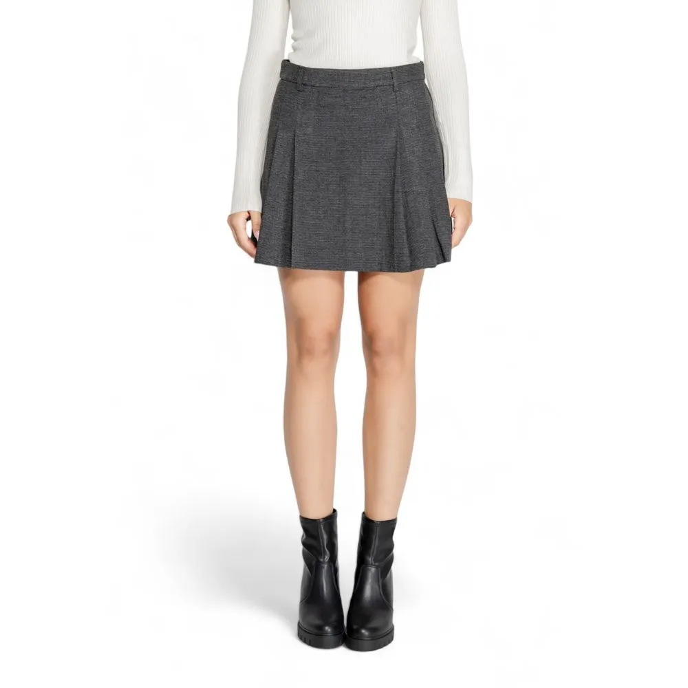 Only Women's Gray Polyester Skirt