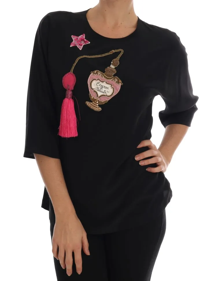 Dolce & Gabbana Women's Fairy Tale Embroidered Silk Blouse