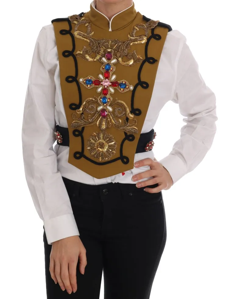 Dolce & Gabbana Women's Runway Embellished Crystal Cross Vest