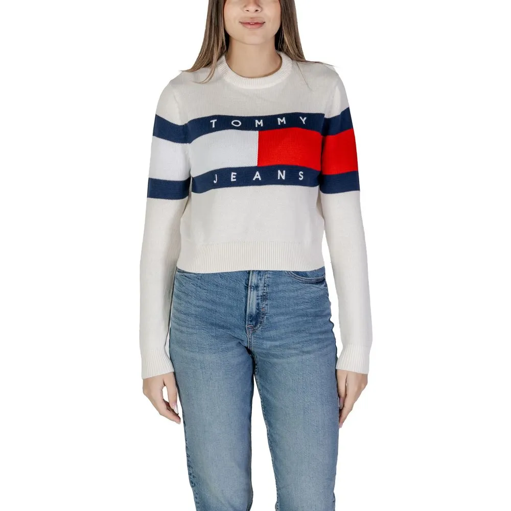 Tommy Hilfiger Jeans Women's White Cotton Rigenerato Tops & T-Shirt