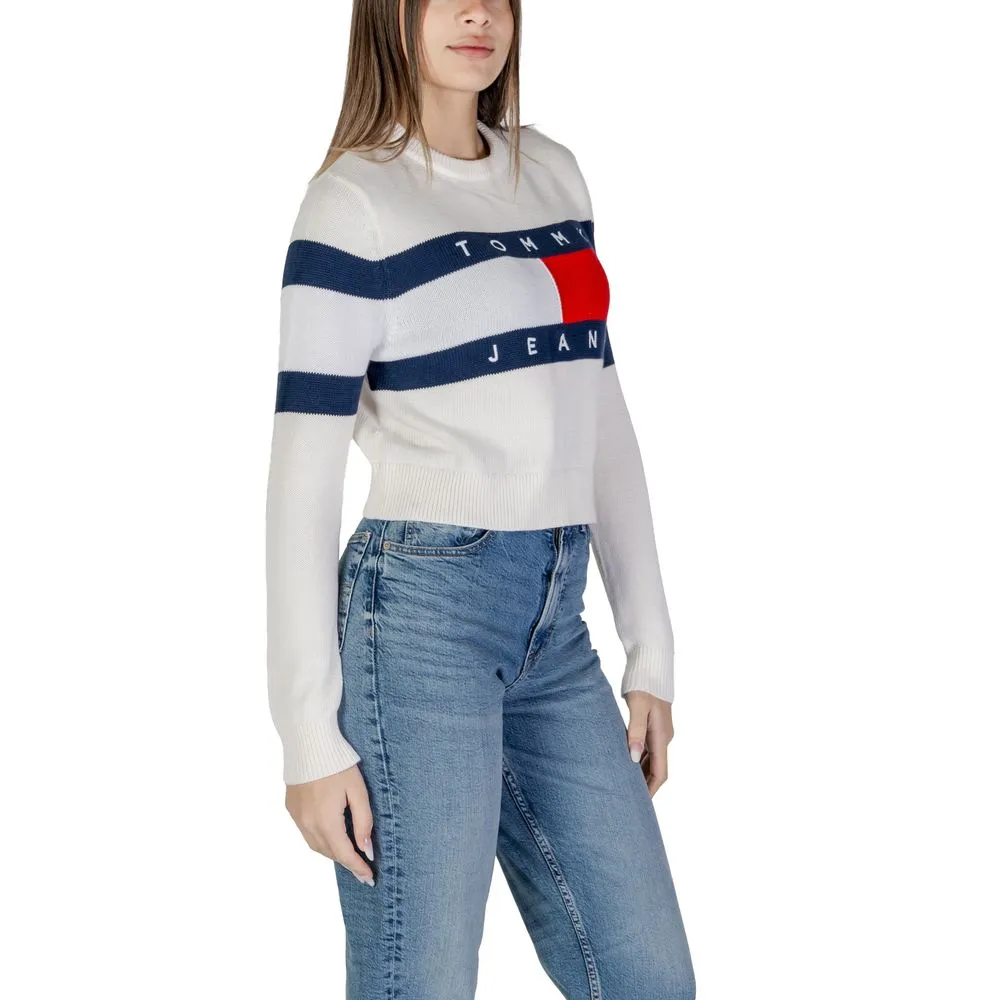 Tommy Hilfiger Jeans Women's White Cotton Rigenerato Tops & T-Shirt