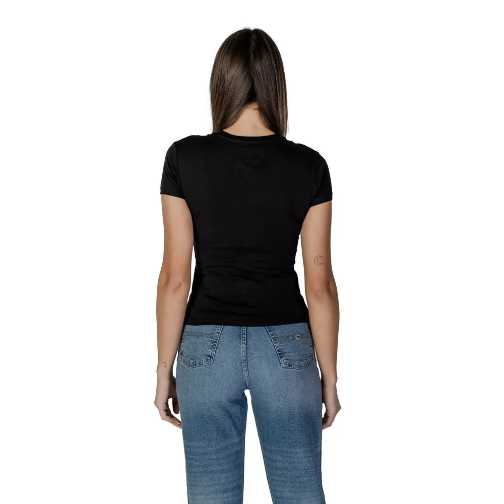 Tommy Hilfiger Jeans Women's Black Cotton Rigenerato Tops & T-Shirt