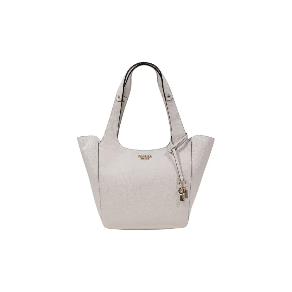 Guess Women's Cream Polyethylene Handbag