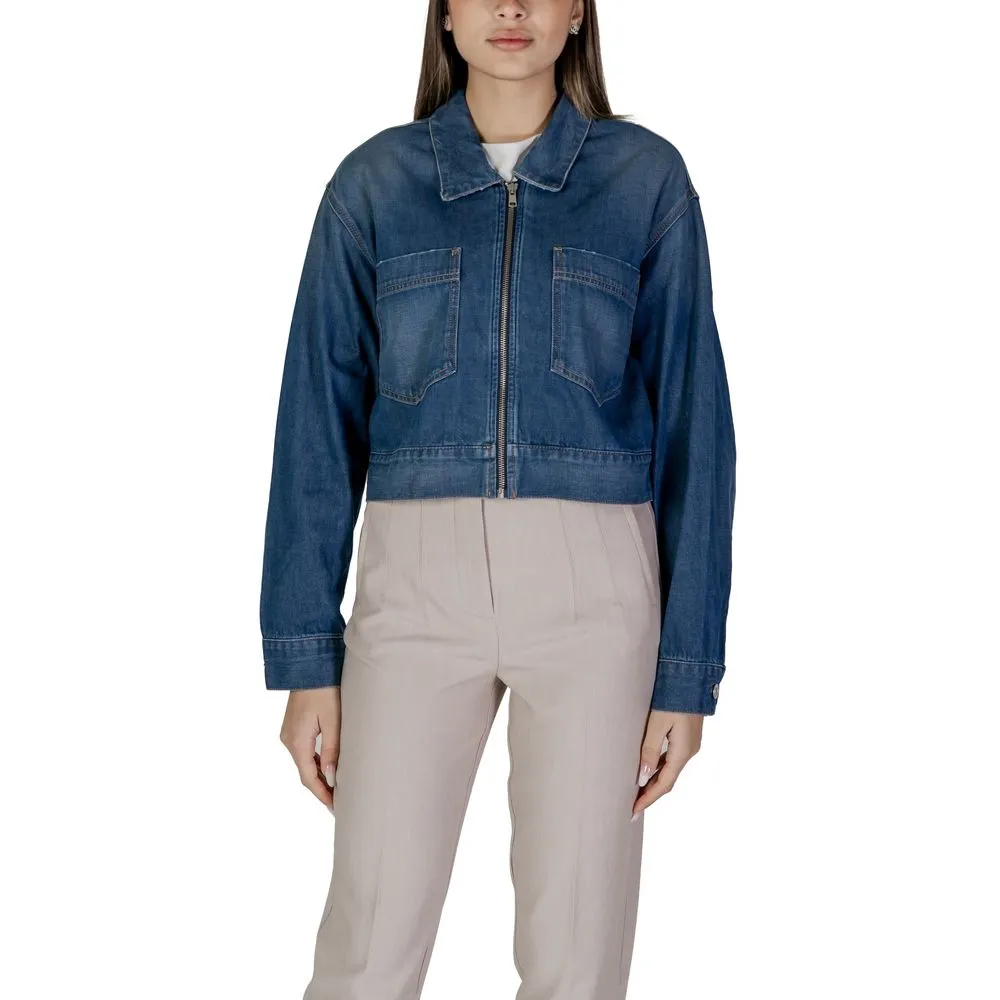 Replay Women's Blue Cotton Jackets & Coat