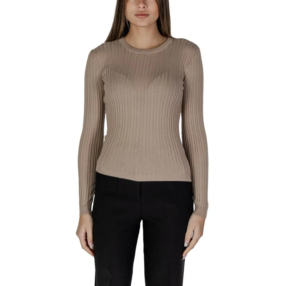 Vila Clothes Women's Beige Recycled Polyester Tops & T-Shirt