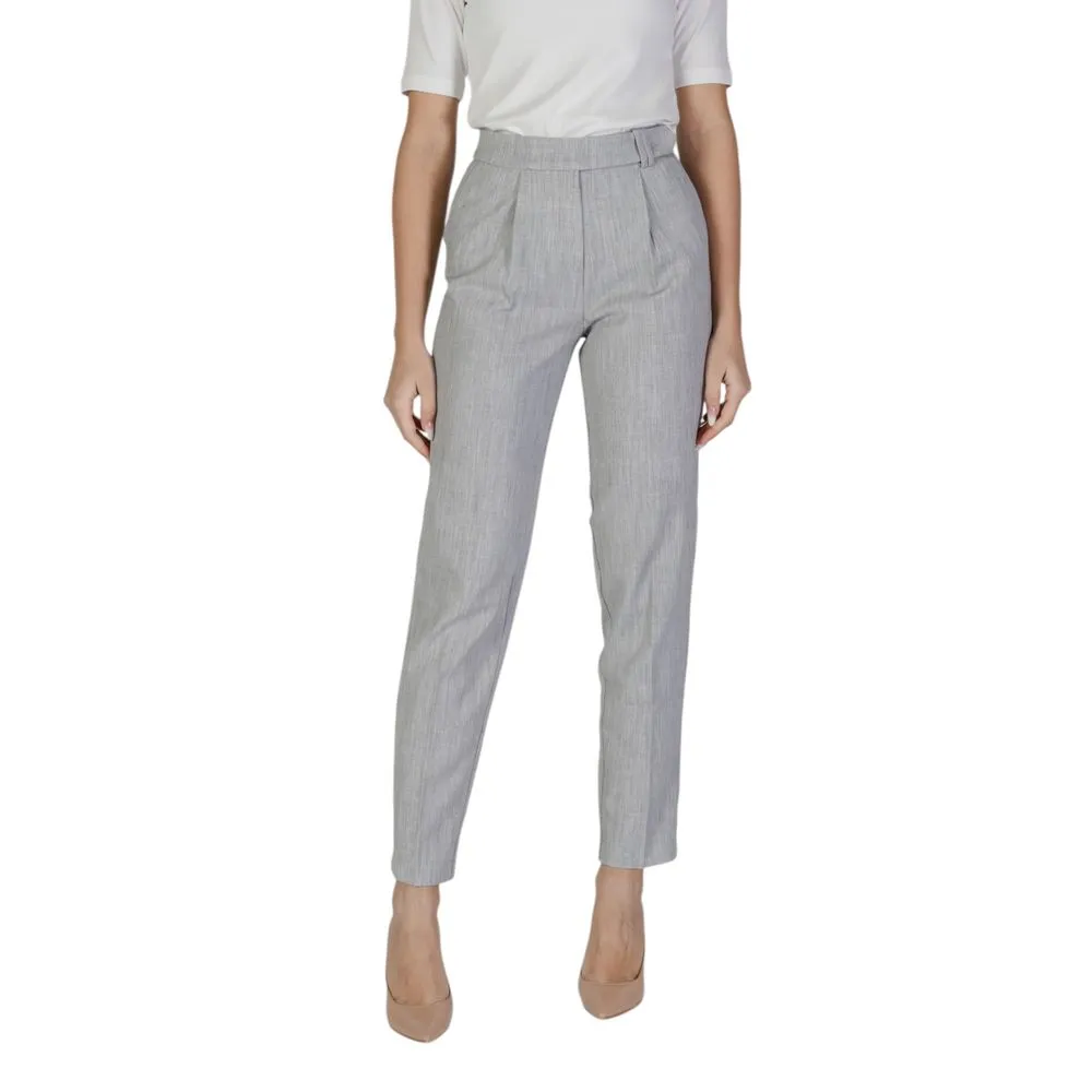 Vila Clothes Women's Gray Recycled Polyester Jeans & Pant