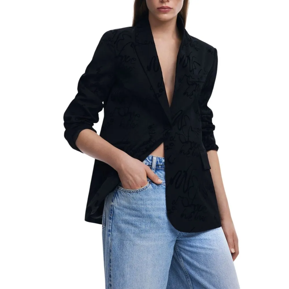 Desigual Women's Black Polyester Suits & Blazer
