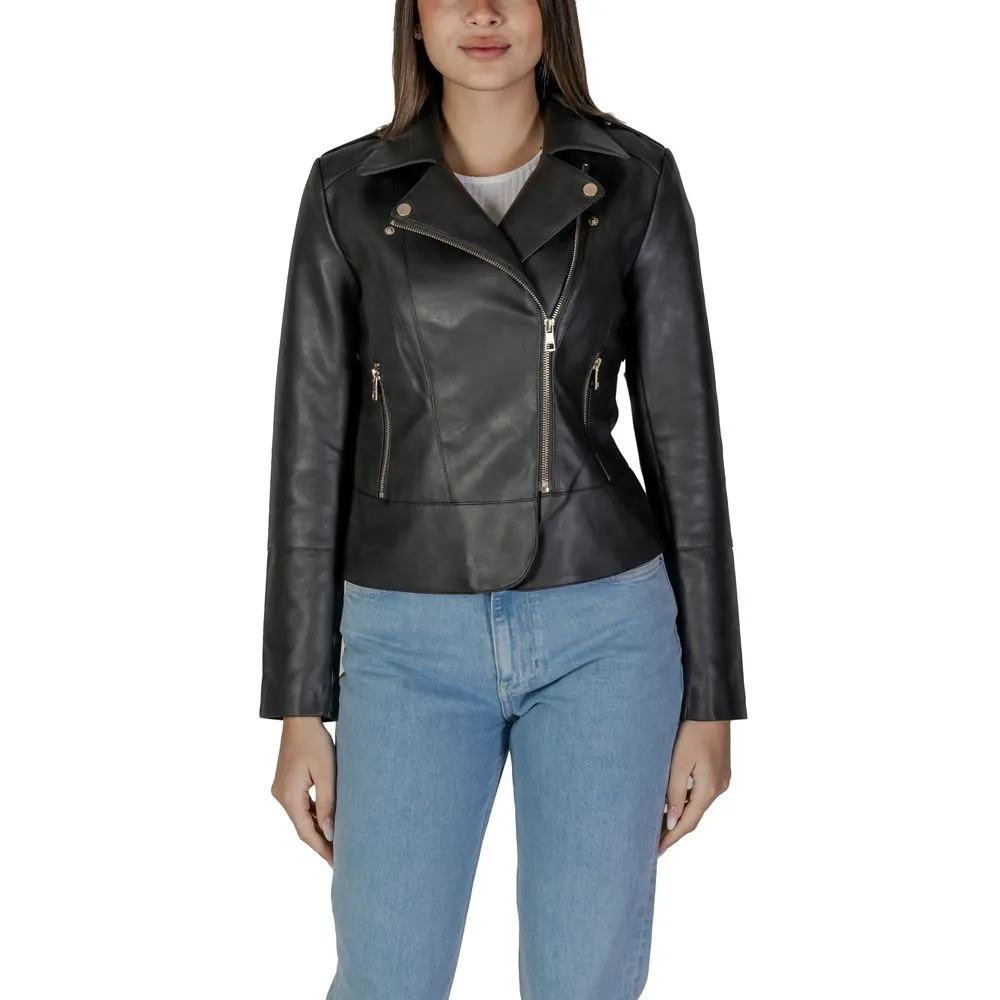Only Women's Black Polyester Jackets & Coat