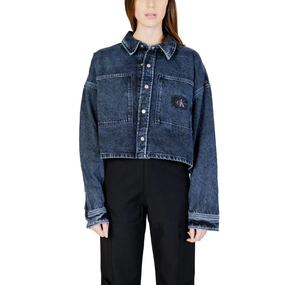 Calvin Klein Jeans Women's Blue Recycled Cotton Jackets & Coat
