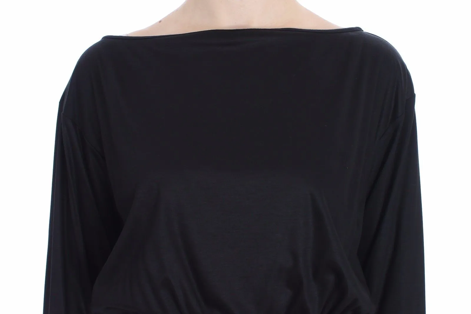 Versace Jeans Women's Elegant Black Silk Blend Shift Dress