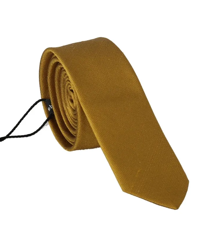 Dolce & Gabbana Men's Elegant Yellow Silk Neck Tie