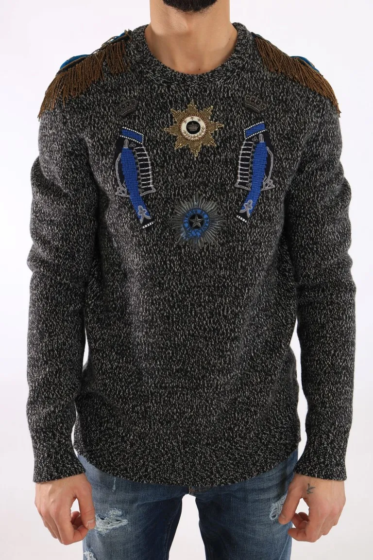 Dolce & Gabbana Men's Elegant Gray Cashmere KING Sweater