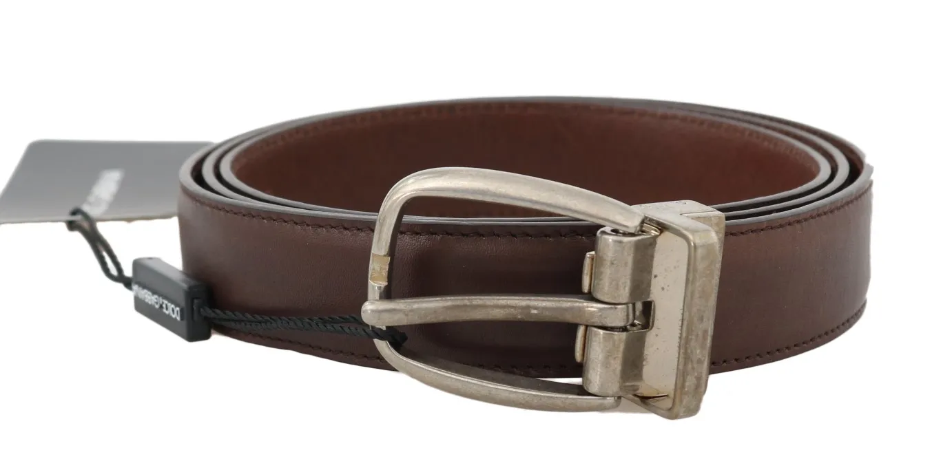 Dolce & Gabbana Men's Elegant Brown Leather Men's Belt