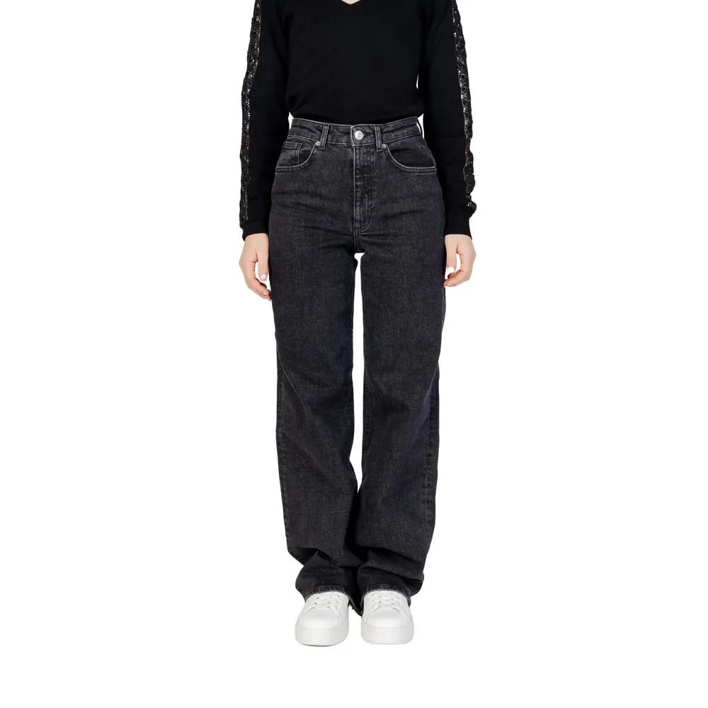 Only Women's Black Cotton Jeans & Pant