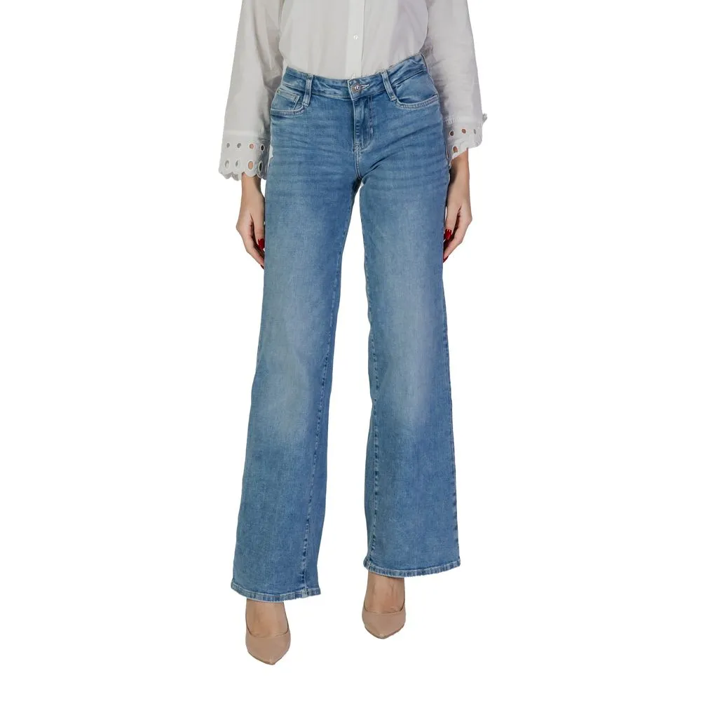 Guess Women's Light Blue Cotton Jeans & Pant