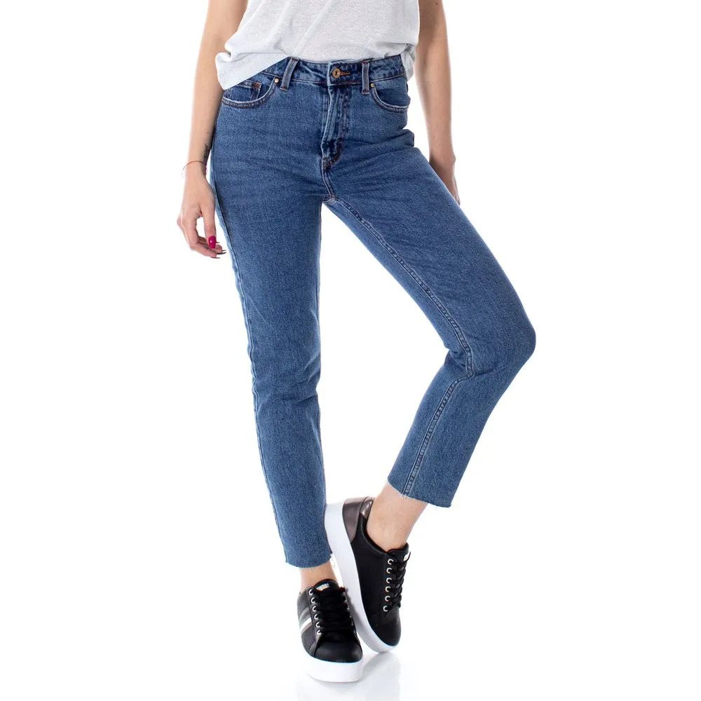 Only Women's Blue Cotton Jeans & Pant