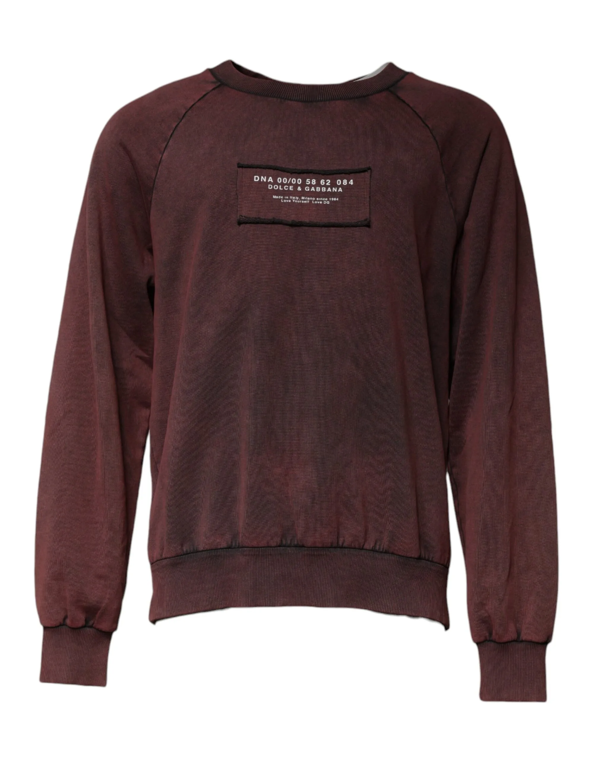 Dolce & Gabbana Men's Brown Logo Cotton Crew Neck Pullover Sweater